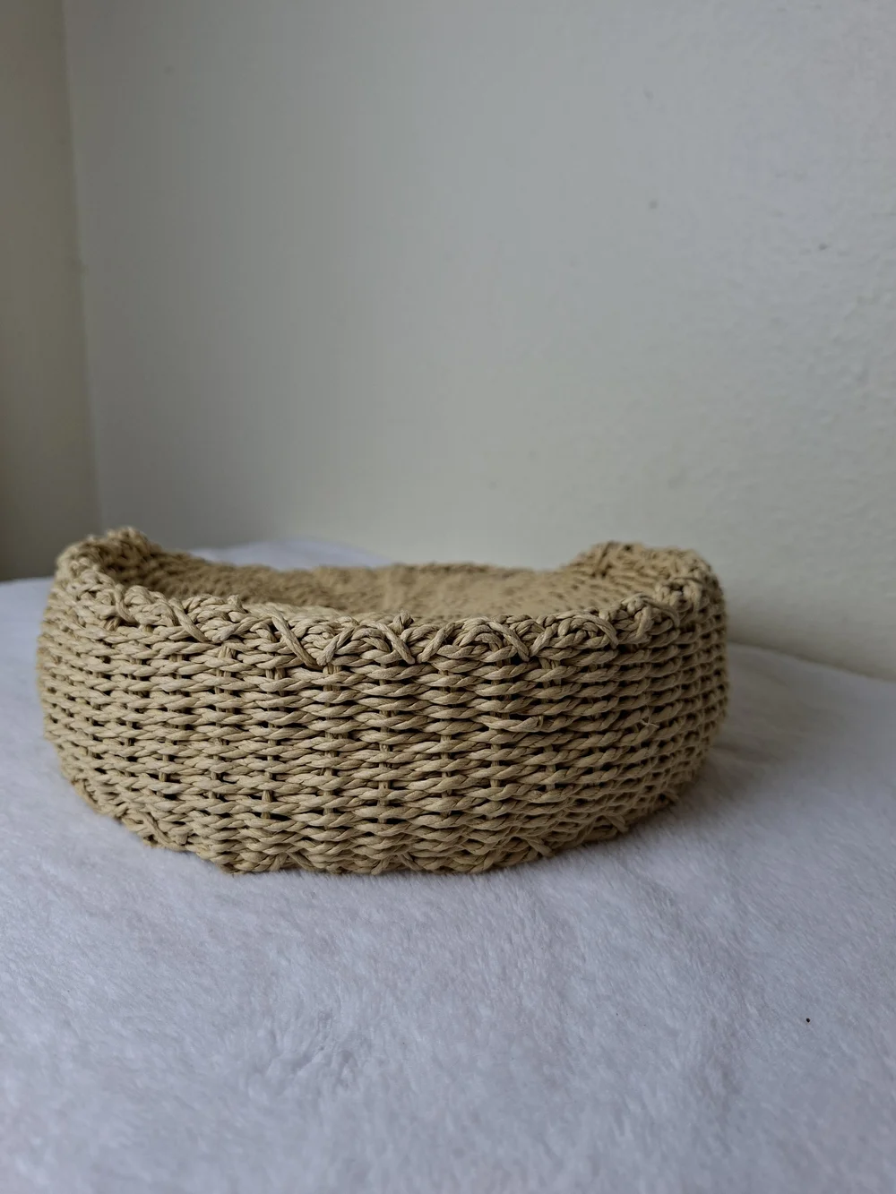Handwoven Round Straw Shoulder Bag in Natural - Brand Unspecified